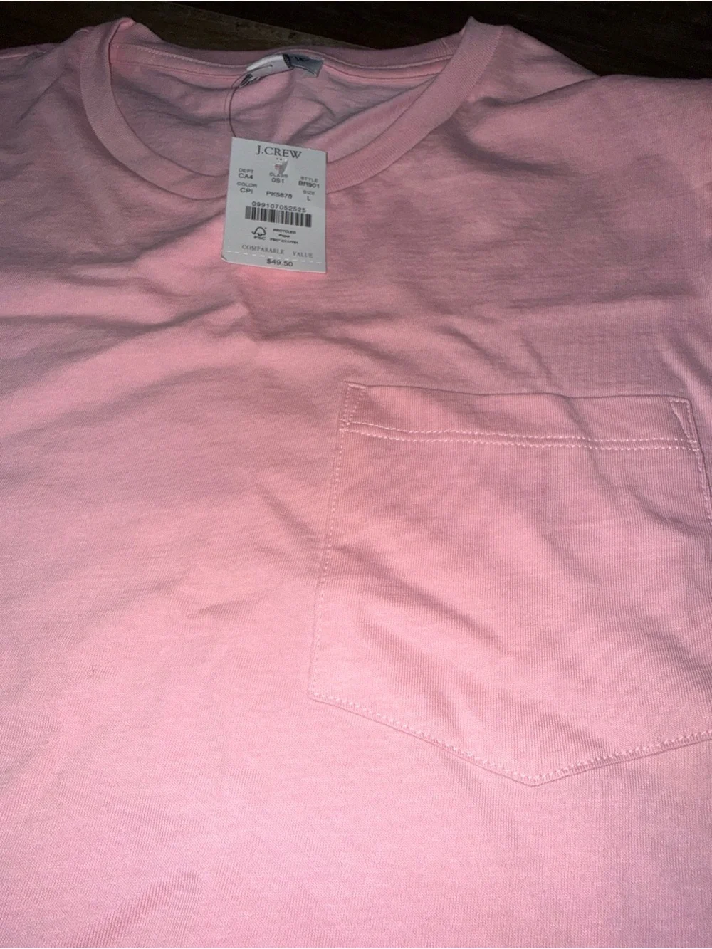 J. Crew Pink Short-Sleeve Crewneck Tee size Large
